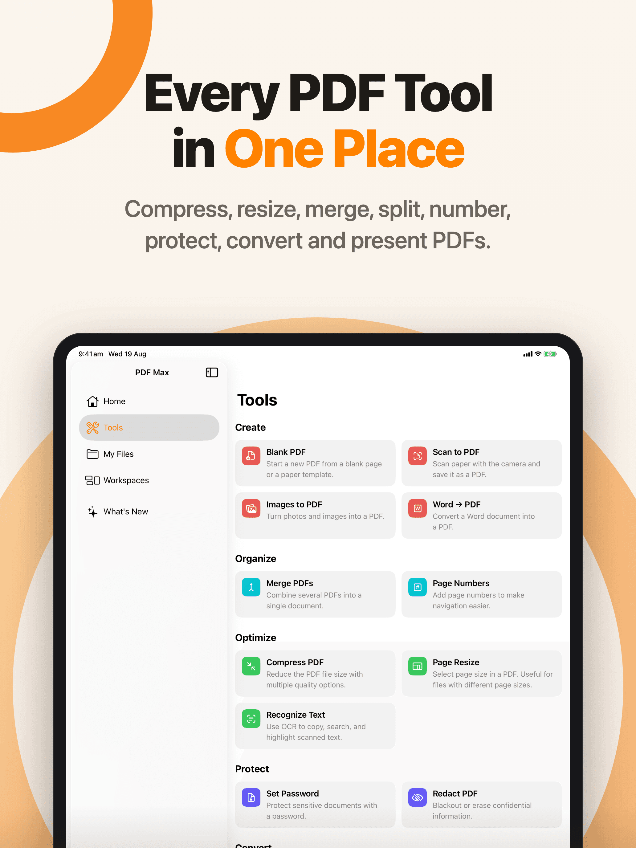 Every PDF Tool in One Place — PDF Max on iPad