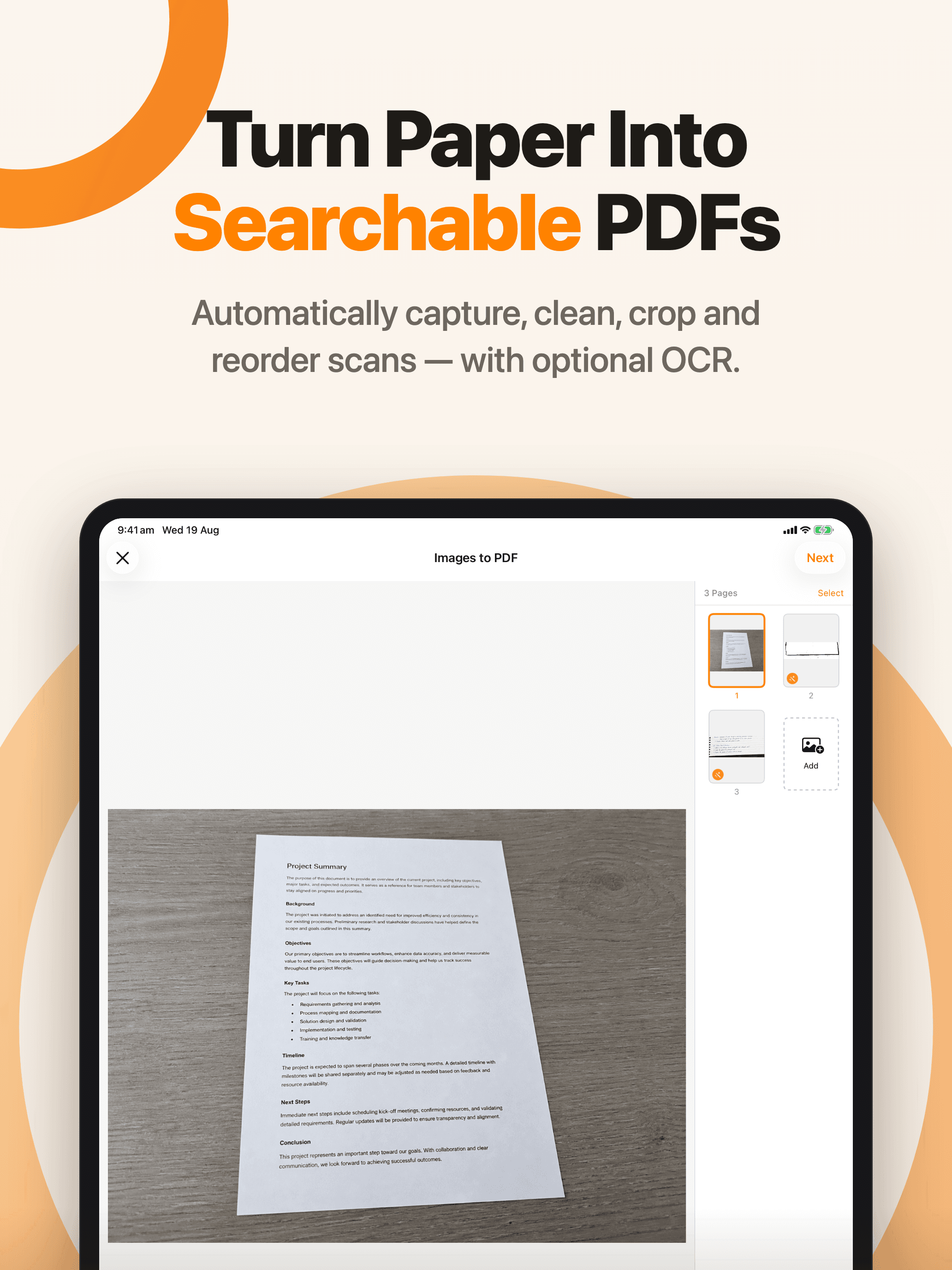Turn Paper Into Searchable PDFs — PDF Max on iPad