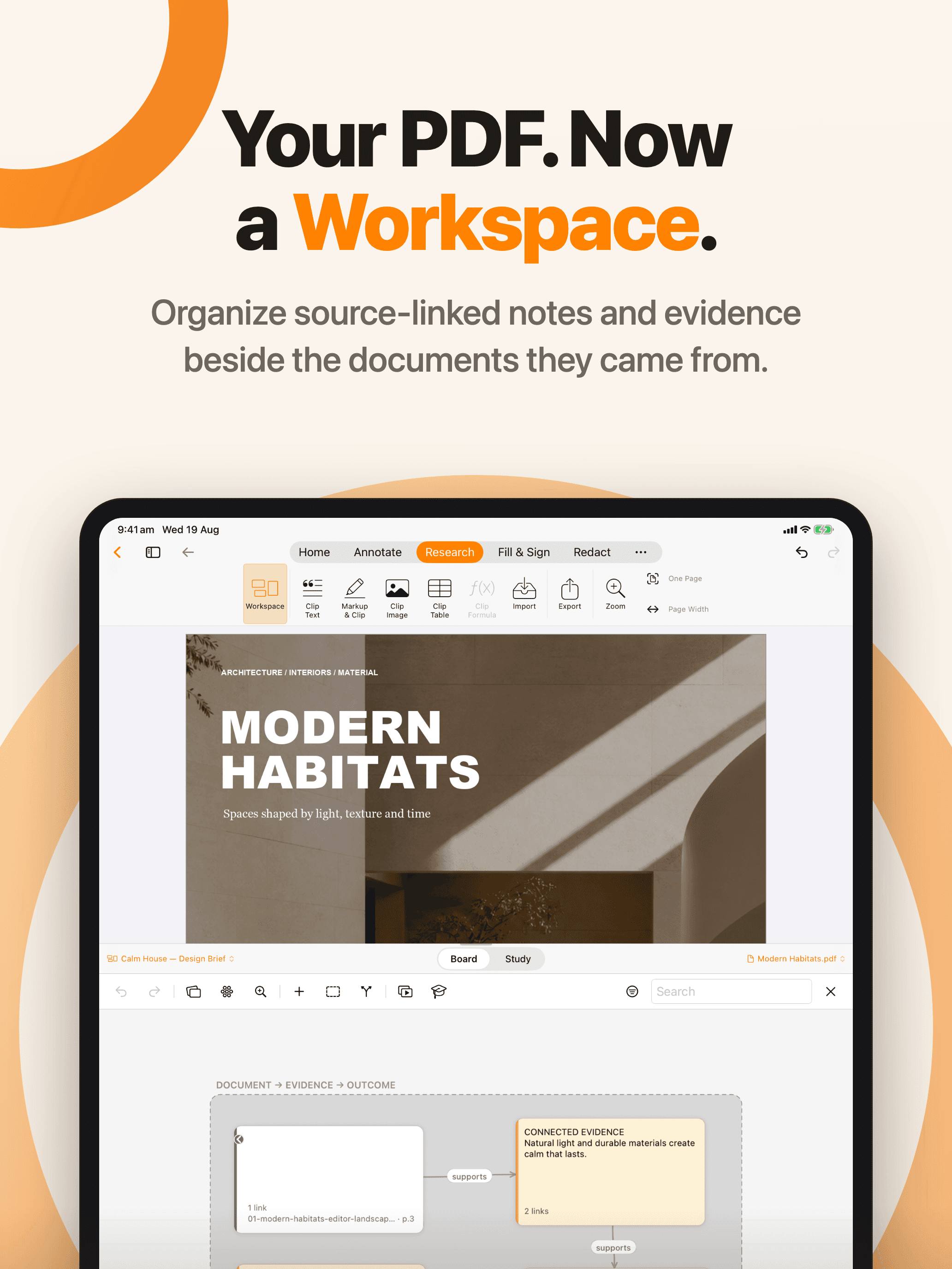 Your PDF. Now a Workspace. — PDF Max on iPad