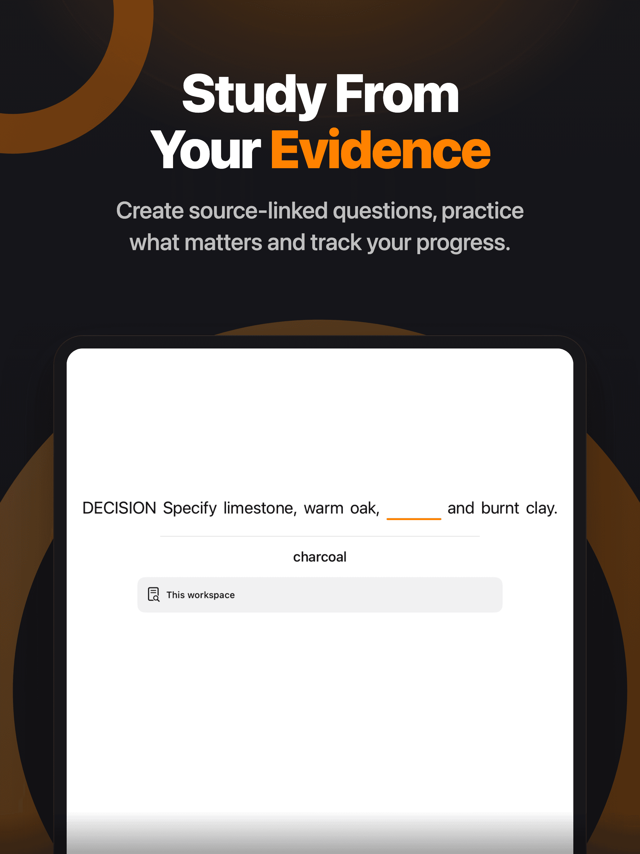Study From Your Evidence — PDF Max on iPad