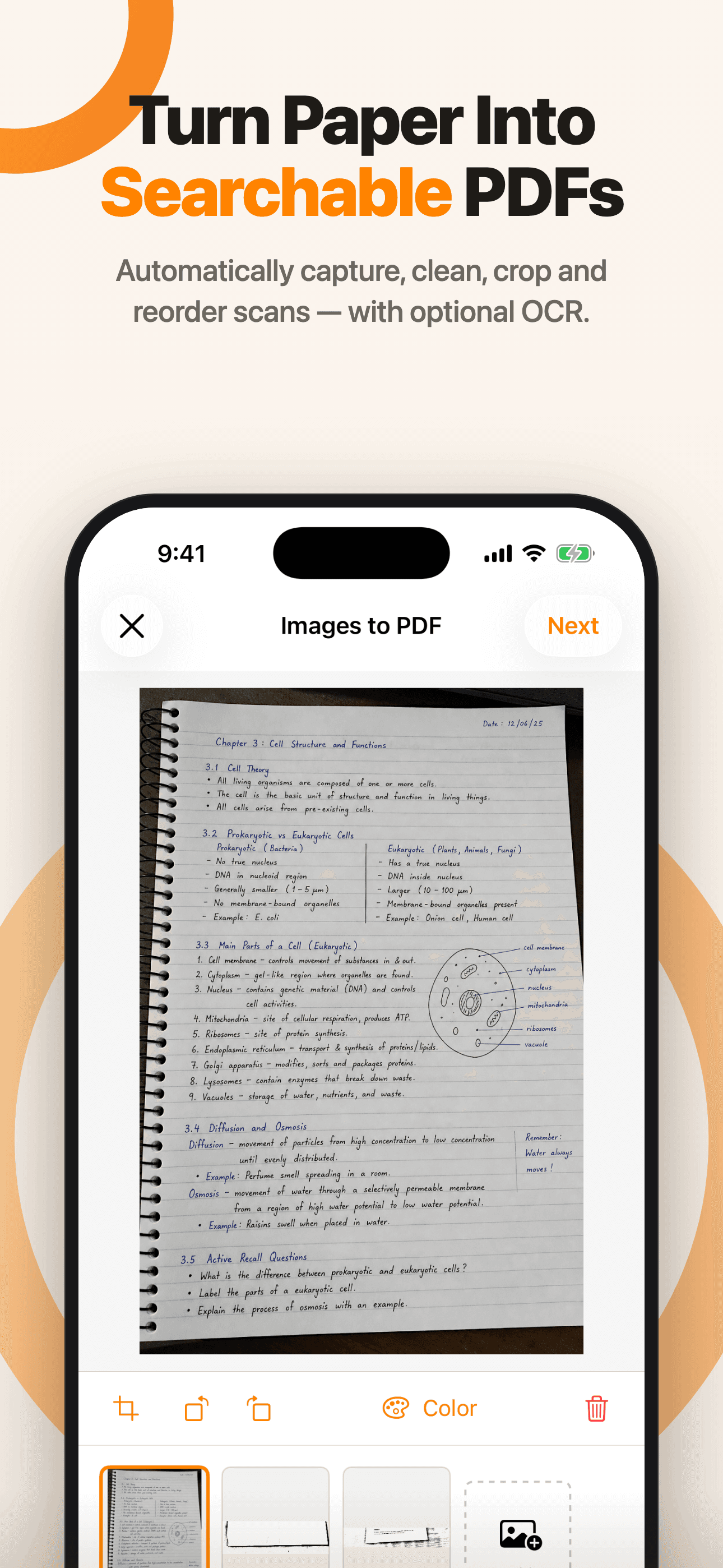 Turn Paper Into Searchable PDFs — PDF Max on iPhone