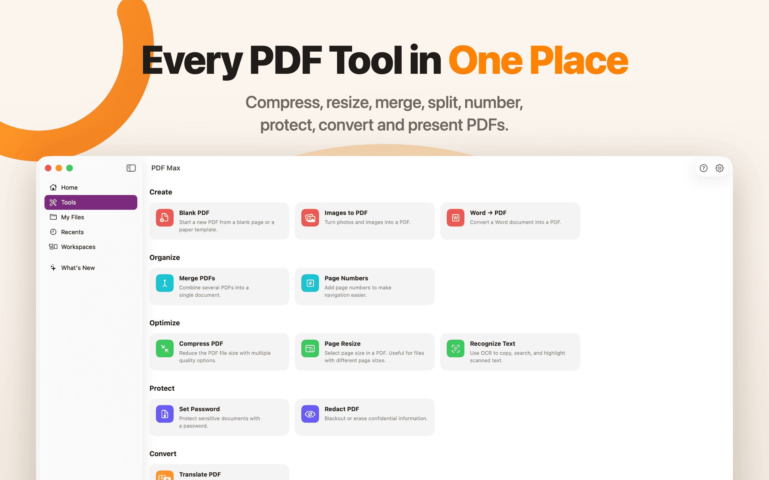 Every PDF Tool in One Place — PDF Max on Mac