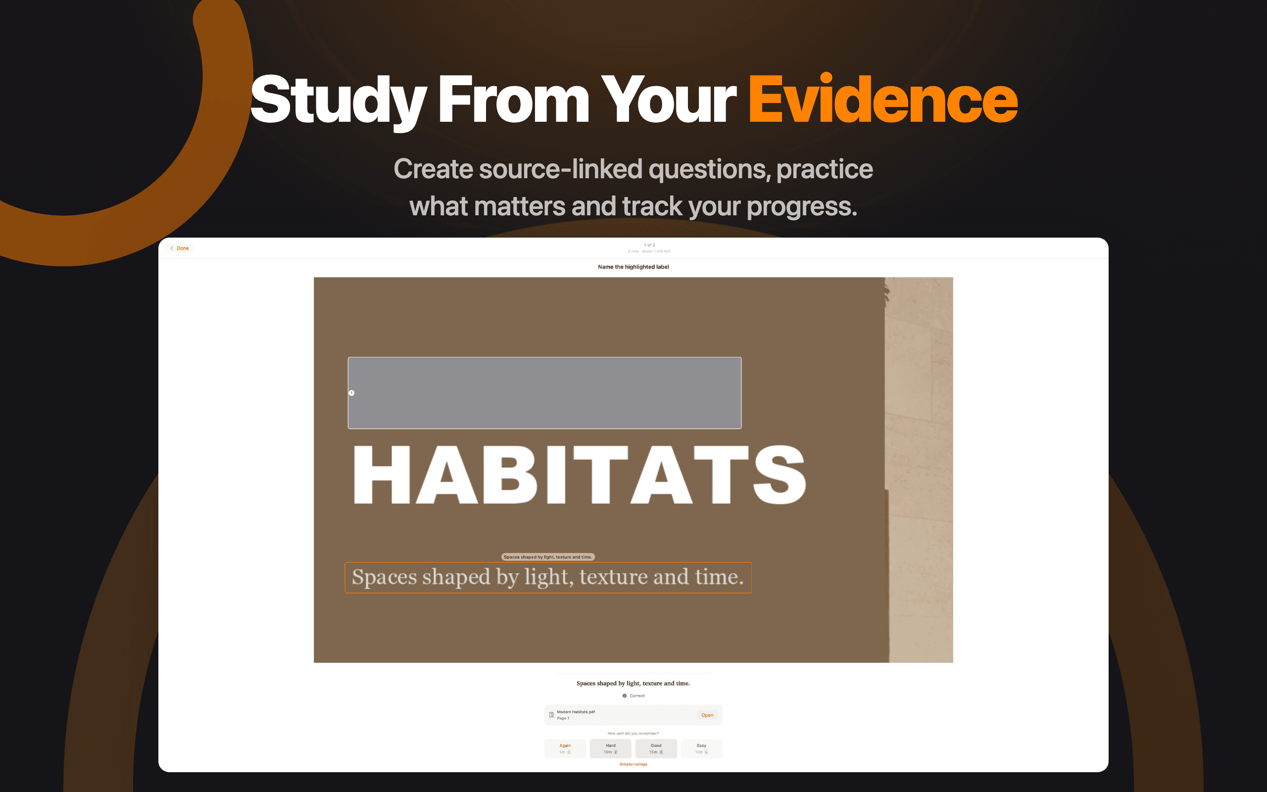 Study From Your Evidence — PDF Max on Mac
